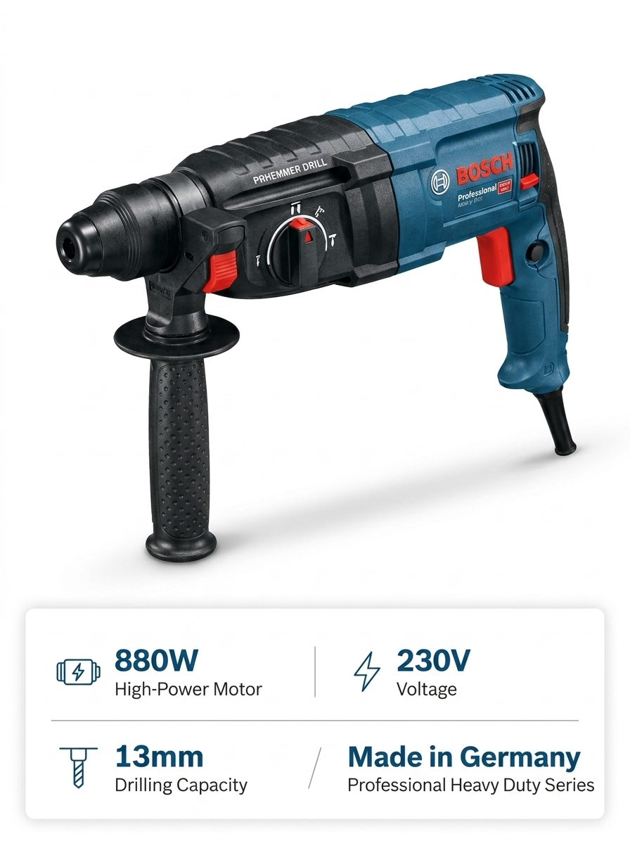 دریل بتن کن بوش 880 وات مدل GBH 2-28 F